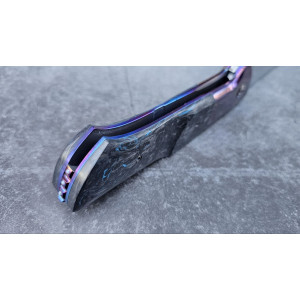 СОНЯЧНА ХВИЛЯ складаний ніж ручної роботи майстерня GRYFON, сталь - Дамаська сталь (Damascus), 63 HRC. Photo 3